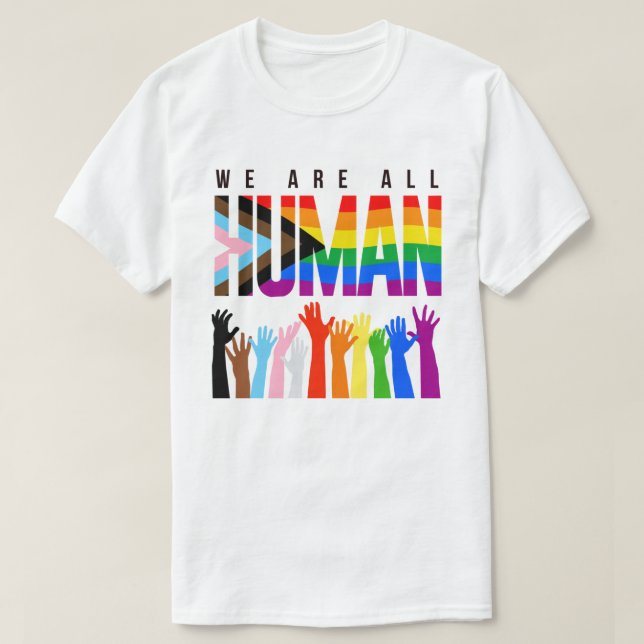 Camiseta LGBTQ+ RIs Todos somos humanos (Diseño del anverso)