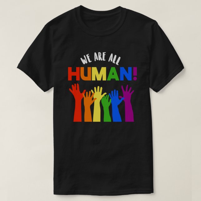 Camiseta LGBTQ+ RIs Todos somos humanos (Diseño del anverso)