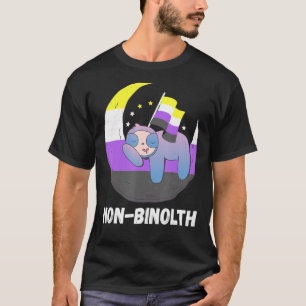 Camiseta Lgbtq Sloth Moon Bandera No binaria Orgullo No bin