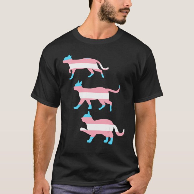 Camiseta Lgbtq Trans Orgullo Mes Dueño De Gato Queer Transg (Anverso)