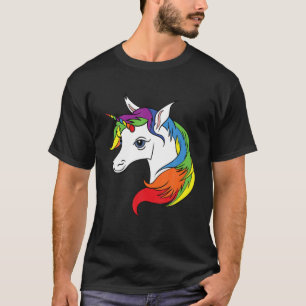 Camiseta LGBTQ Unicornio Corazón de Arcoiris Mes de Orgullo