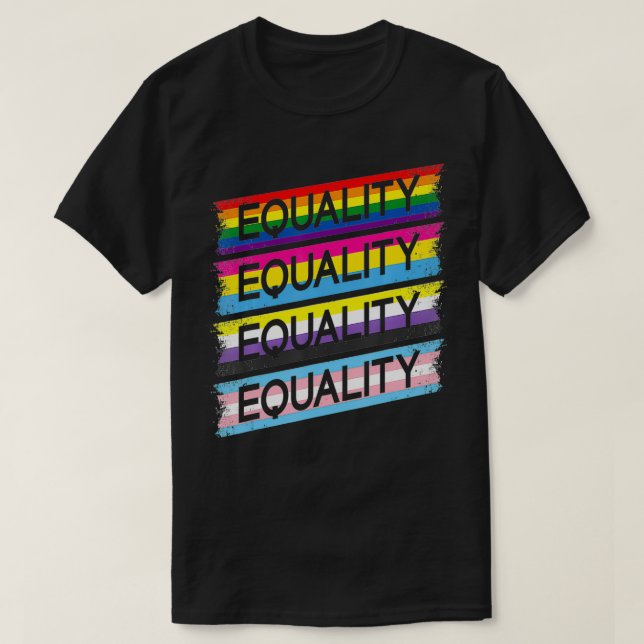 Camiseta LGBTQIA Equality Trans Flag Non Binary Pan Gay Pri (Diseño del anverso)