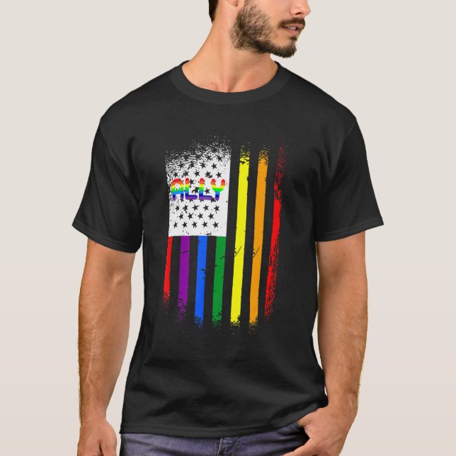 Camiseta Lgbtqia Flag Ally (Anverso)