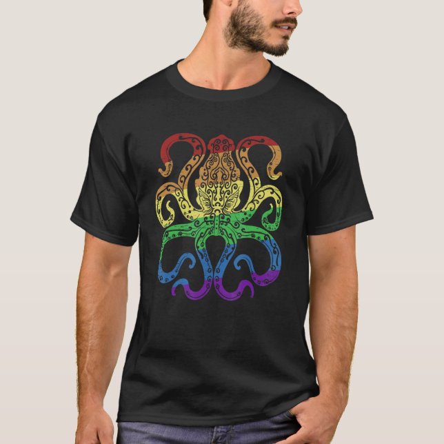 Camiseta LGBTQIA Octopus Pride Month for a Sea Diver (Anverso)