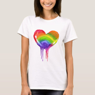 Camiseta LGBTQIA+ Orgullo del corazón arcoiris