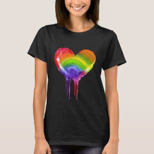 Camiseta LGBTQIA+ Orgullo del corazón arcoiris