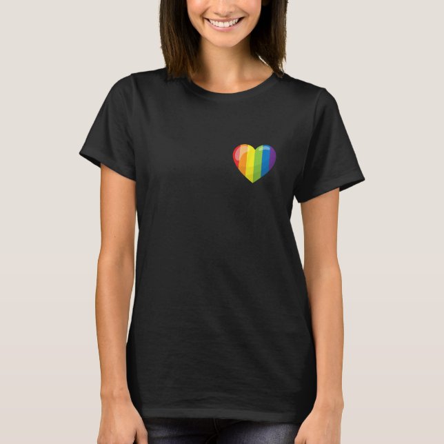 Camiseta LGBTQIA+ Rainbow Heart Pride Gay Lesbian CSD Heart (Anverso)