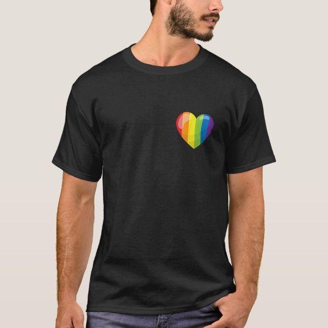 Camiseta LGBTQIA+ Rainbow Heart Pride Gay Lesbian CSD Heart (Anverso)