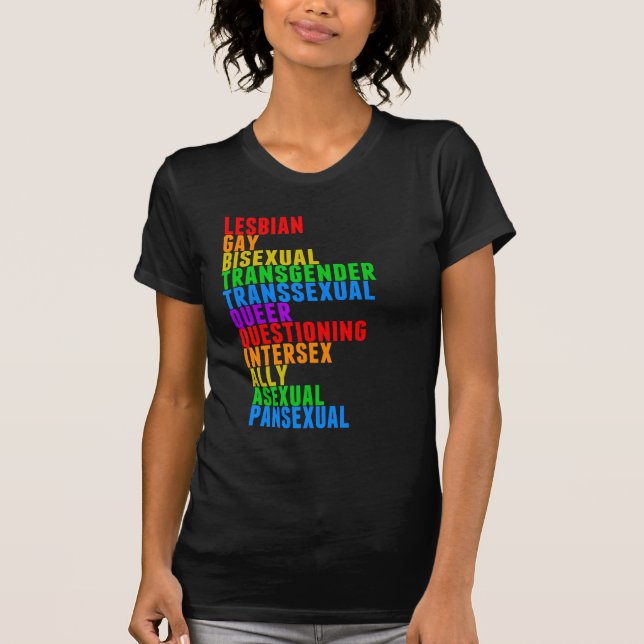 Camiseta LGBTTQIAAP Diversidad del orgullo arcoiris agresiv (Anverso)