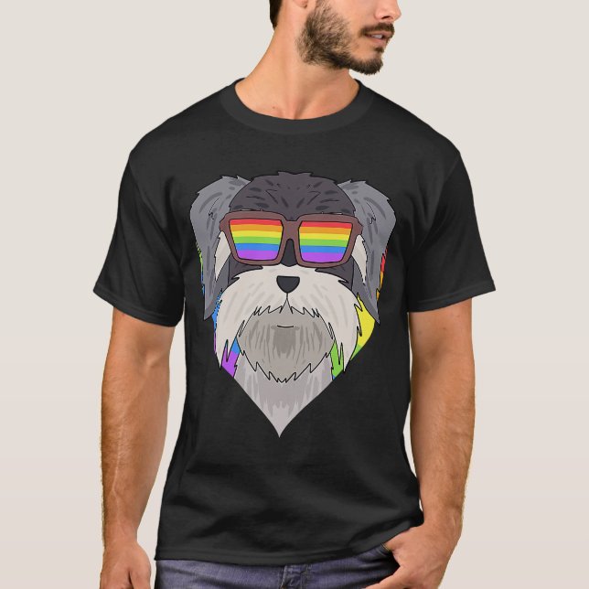 Camiseta LGTB Heart Love Gay Pride Animal Arcoiris (Anverso)