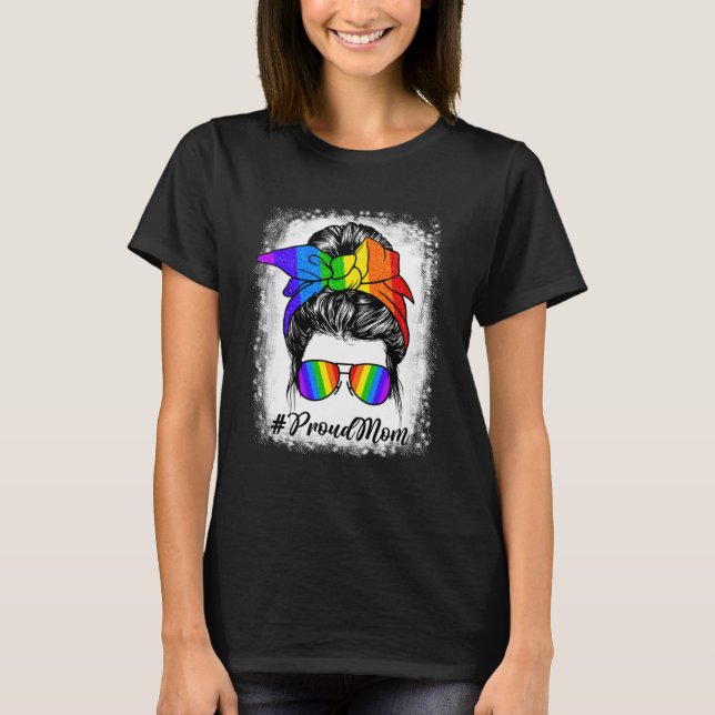 Camiseta LGTB Orgullosa Mamá Gay Orgullo Desordenado Apoyo  (Anverso)