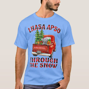 Camiseta Lhasa Apso A Través Del Camión De Navidades De Nie