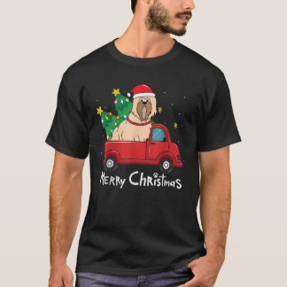 Camiseta Lhasa Apso Christmas Truck Tree Mom Dad Funny Xmas