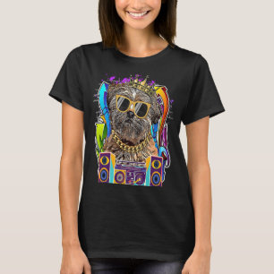 Camiseta Lhasa Apso Dog Hip Hop Música Rap de los 90