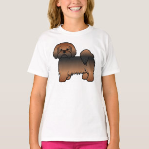 Camiseta Lhasa Apso Sable Rojo Perro de Dibujos Animados Li
