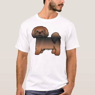 Camiseta Lhasa Apso Sable Rojo Perro de Dibujos Animados Li