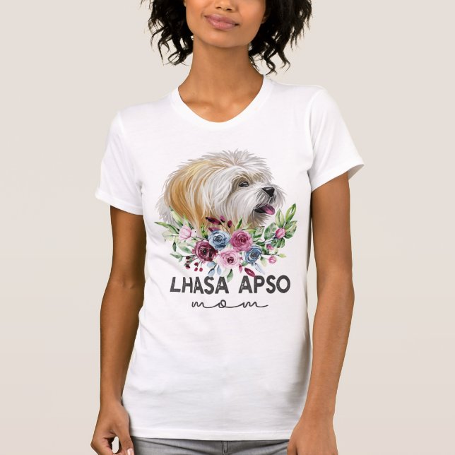 Camiseta Lhasa Apso Shirt Gifts Dog Mom (Anverso)