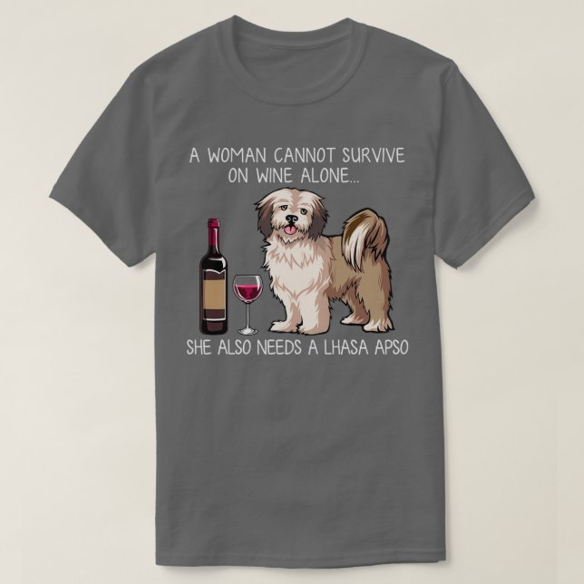 Camiseta Lhasa Apso y el perro Funny (Diseño del anverso)