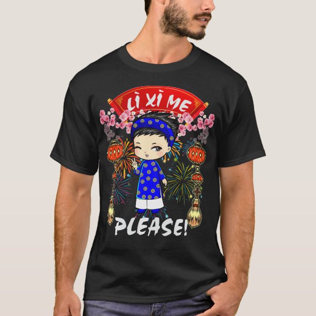 Camiseta Li Xi Me Gusta Divertido Niño Vietnamita Lunar Nue (Anverso)