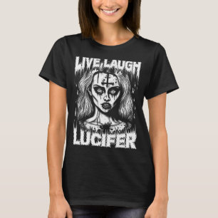 Camiseta Lía En Vivo De Lucifer Satanic Gótico Mujer En Dem