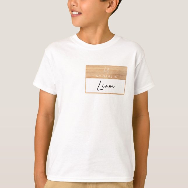 Camiseta Liam Name Shirt Boys Hello My Name Is Label Kids (Anverso)