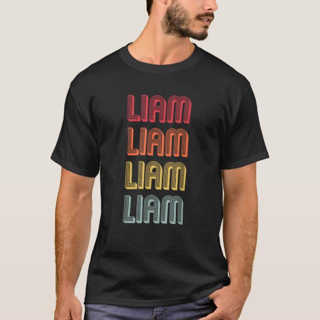 Camiseta LIAM Nombre de regalo Personalizado Funny Retro Vi (Anverso)