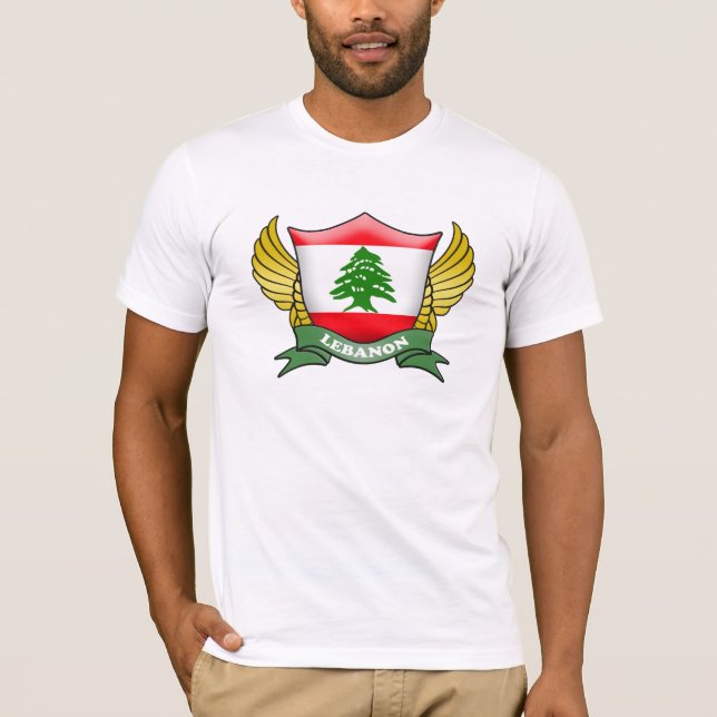 Camiseta Líbano Bandera Emblema (Anverso)
