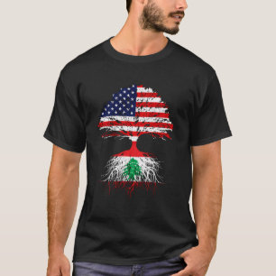 Camiseta Líbano Bandera Libanesa Estadounidense Rota Natura
