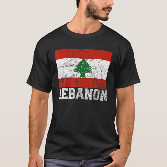 Camiseta Líbano Bandera Libanesa Orgullo Rota Familia Nacio (Anverso)