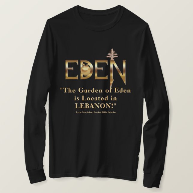 Camiseta "Líbano, el jardín original del Edén" (Anverso del diseño)