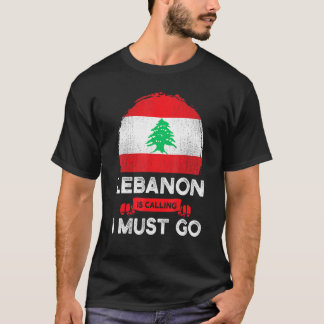 Camiseta Líbano está llamando Debo ir Raíces del patrimonio
