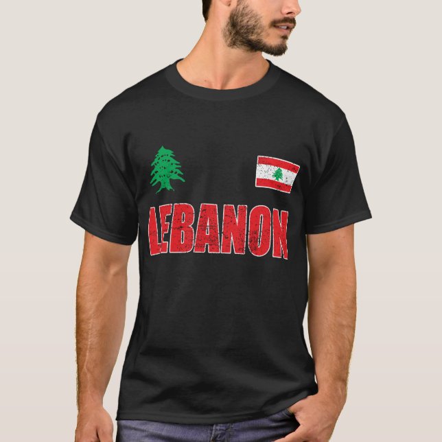 Camiseta Líbano, Líbano, Líbano, Bandera del Líbano. (Anverso)