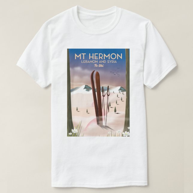 Camiseta Líbano y Siria Mt Hermon Esquí (Diseño del anverso)