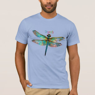 Camiseta Libélula Colorida de Vidrio Teñido