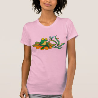 Camiseta Libélula de la rana de Lilypad de la flor