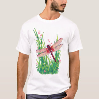 Camiseta Libélula deslizadora de pantano escarlata sobre hi