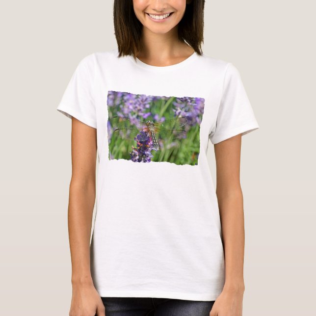 Camiseta Libélula en jardín de la lavanda (Anverso)