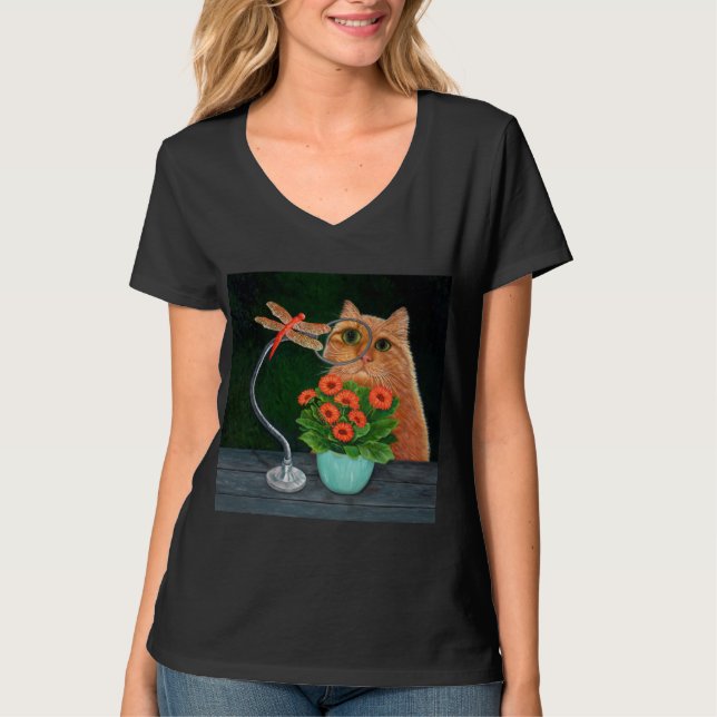 Camiseta Libélula y gato (Anverso)
