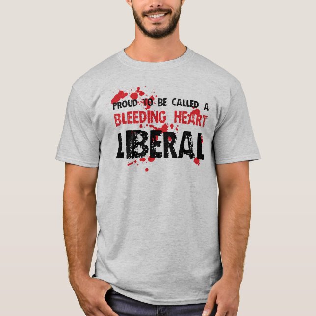 Camiseta Liberal orgulloso del corazón sangrante (Anverso)