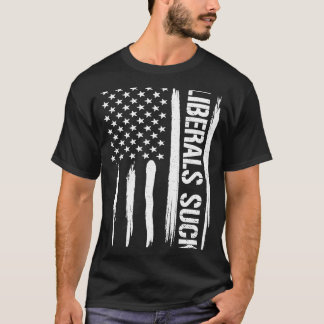 Camiseta Liberales conservadores atacan la bandera estadoun