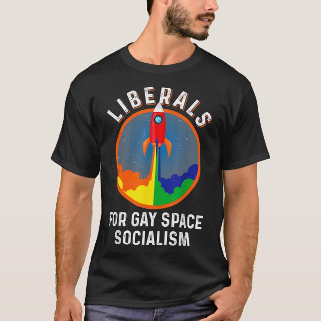 Camiseta Liberales por el socialismo del espacio gay LGBTQ  (Anverso)