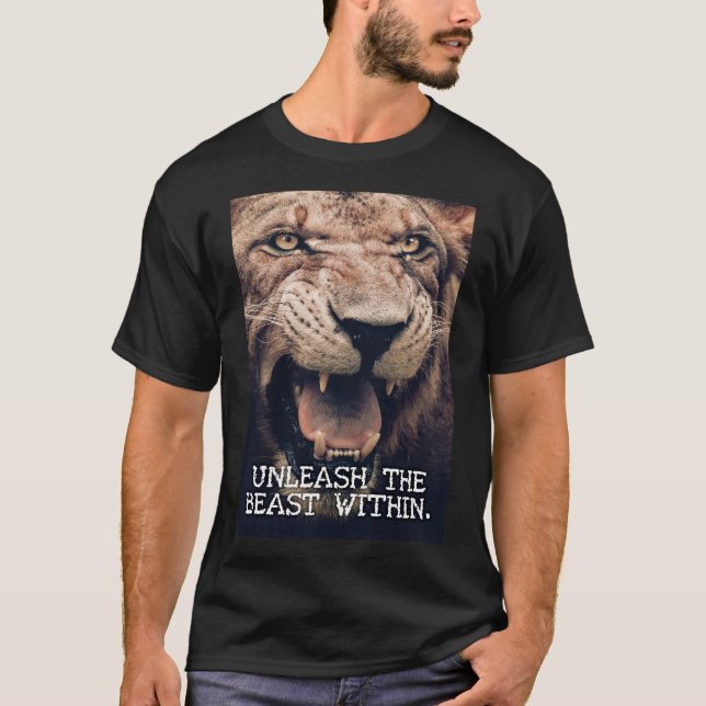 Camiseta Liberar A La Bestia Dentro - Motivación De León (Anverso)
