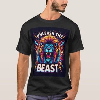 Camiseta Liberar a la bestia - Neon Roaring Lion T-Shirt De