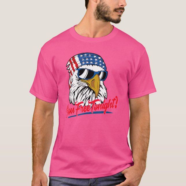 Camiseta Liberar esta noche bandera norteamericana de águil (Anverso)