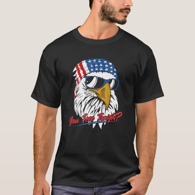 Camiseta Liberar esta noche bandera norteamericana de águil (Anverso)