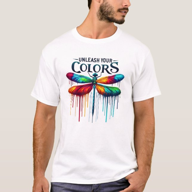 Camiseta Liberar sus colores - Dragonfly artístico (Anverso)