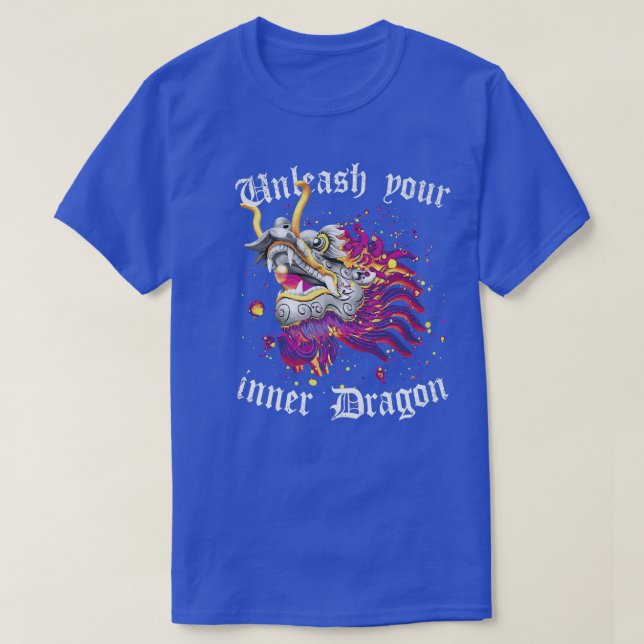 Camiseta Liberar tu motivación de dragón chino interno (Diseño del anverso)
