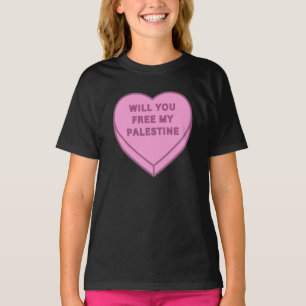 Camiseta ¿Liberarás a mi Palestina? Cute Candy Heart dulce