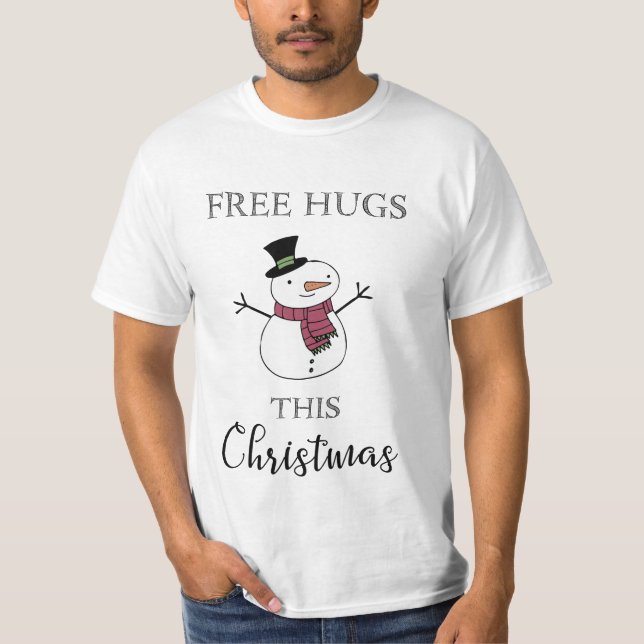 Camiseta Libere los abrazos (la estación del navidad) (Anverso)