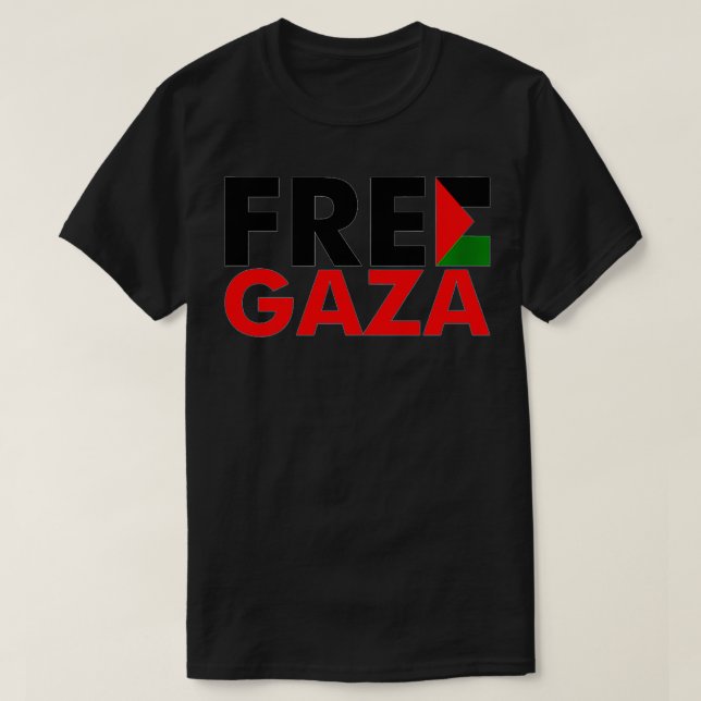 Camiseta Liberen a Gaza liberen a Palestina de la bandera p (Diseño del anverso)